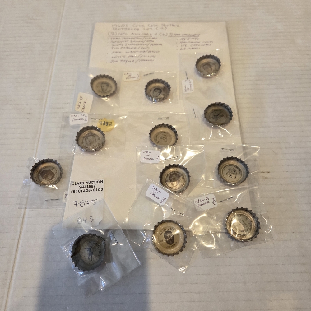 Vintage Antique 1960s Coca Cola Football Bottle Cap Caps All Stars NFL Team Coke